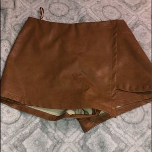 leather skort